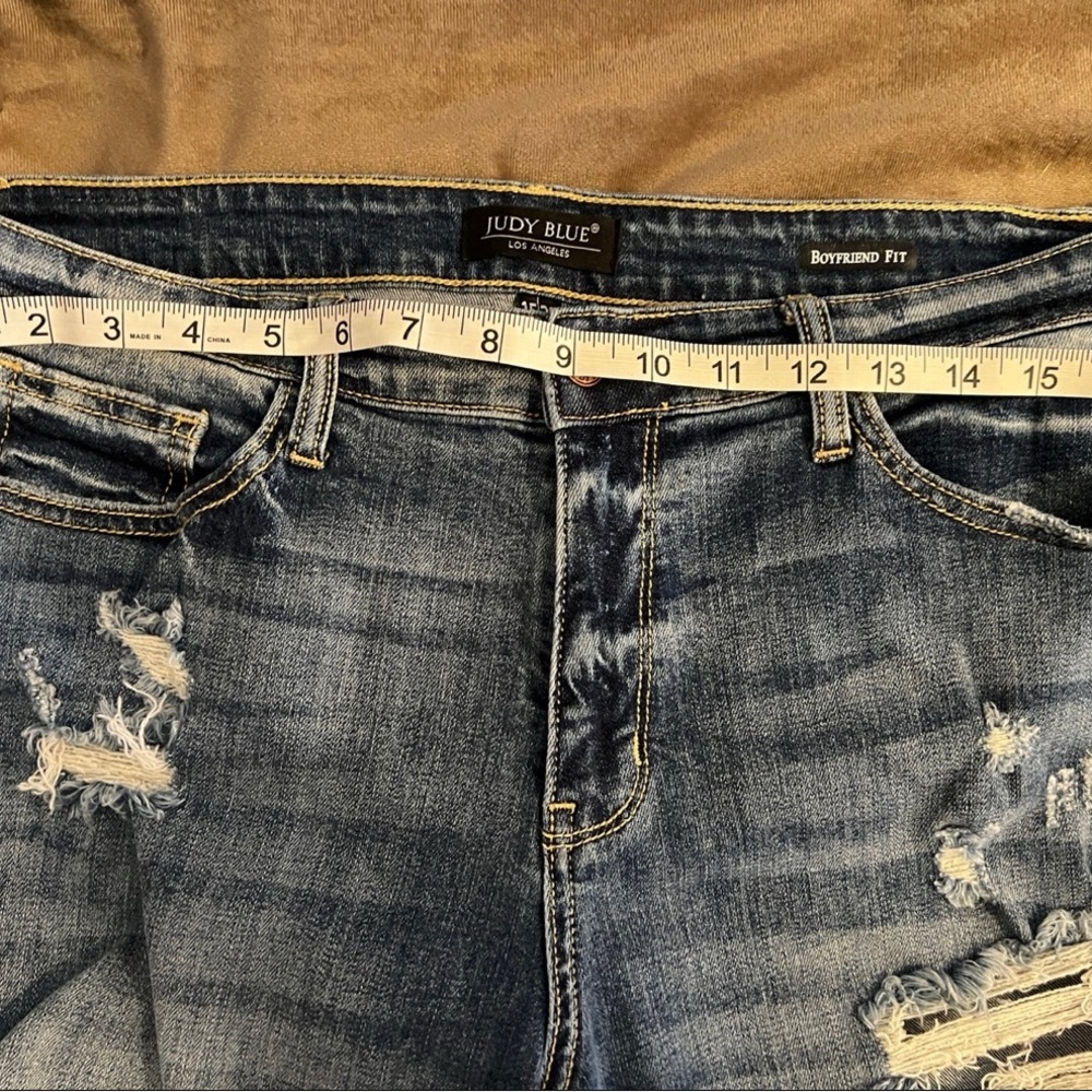 Judy Blue Women's Ripped Denim Boyfriend Jeans